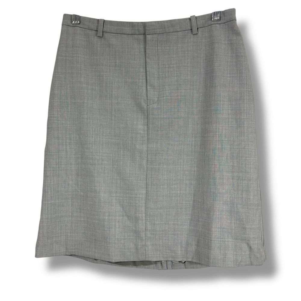 Vintage Gap A-Line Gray Wool Blend Skirt Stretch Tailored Professional Womens 4